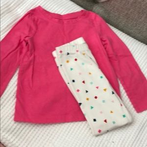 Pink shirt and multicolor leggings set